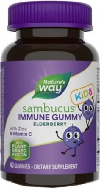 Nature's Way Sambucus Kids Immune Gummy За детски имунитет с витамин С и цинк х 40 желирани таблетки