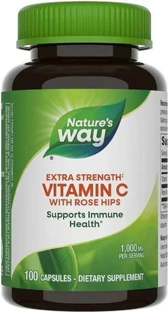 Nature's Way Vitamin C With Rose Hips Extra Strenght Витамин C и шипка 1000 мг х 100 капсули