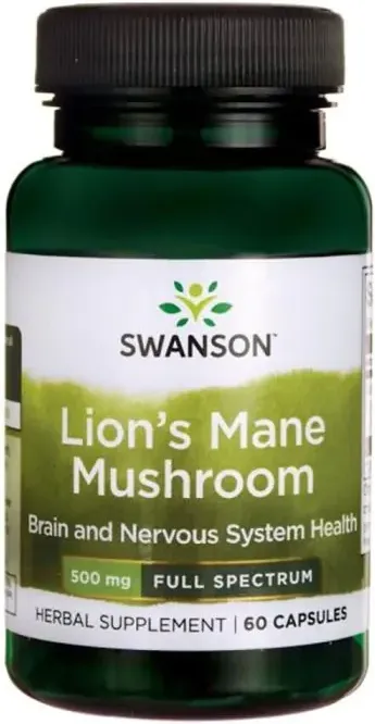 Swanson Lion's Мane Мushroom Гъба Лъвска грива 500 мг х 60 капсули