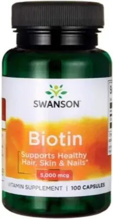 Swanson Biotin Биотин за косата, кожата и ноктите 100 капсули