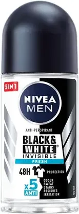 Nivea Men Black & White Invisible Fresh Дезодорант рол- он против изпотяване за мъже 50 мл