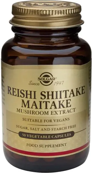 Solgar Reishi, Shiitake, Maitake Mushroom Extract Гъби за висок имунитет х50 капсули