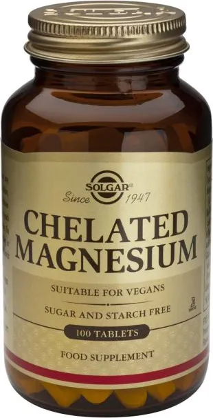 Solgar Chelated Magnesium Хелатиран Магнезий 100 мг х 100 таблетки