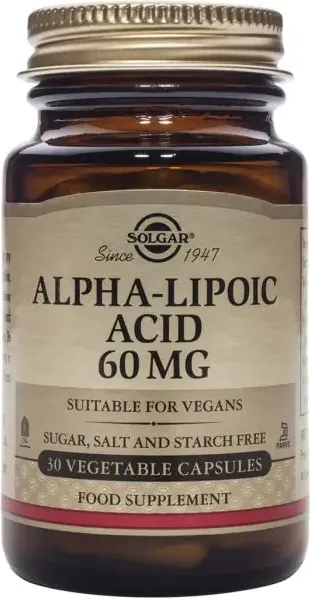 Solgar Alpha lipoic acid Алфа-липоева киселина 60 мг х30 капсули