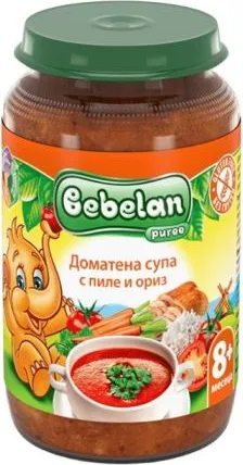 Bebelan Доматена супа с пиле и ориз 8М+ 220 гр