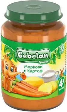 Bebelan Моркови с картоф Пюре 4М+ 190 гр