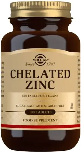 Solgar Zinc Chelated Хелатиран цинк 22 мг х100 таблетки