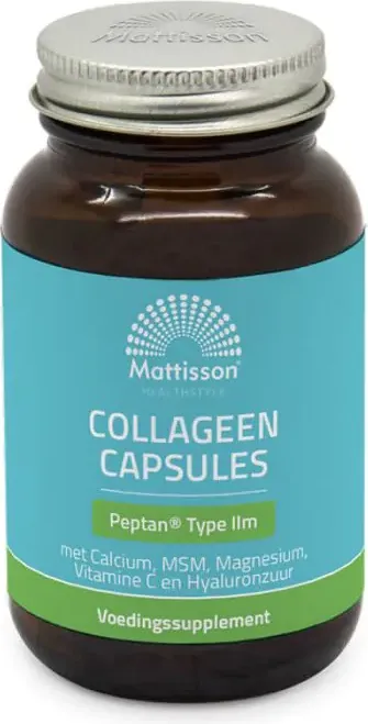 Mattisson Говежди Колаген (тип 2) с калций, магнезий, МСМ, витамин C и хиалуронова киселина 60 капсули