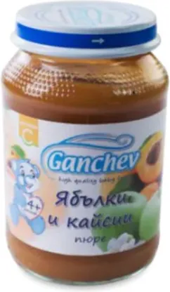 Ganchev Пюре ябълки и кайсии 4М+ 190 гр