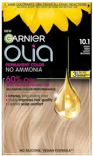 Garnier Olia Трайна безамонячна боя за коса, 10.1 Ashy Very Light  Blonde