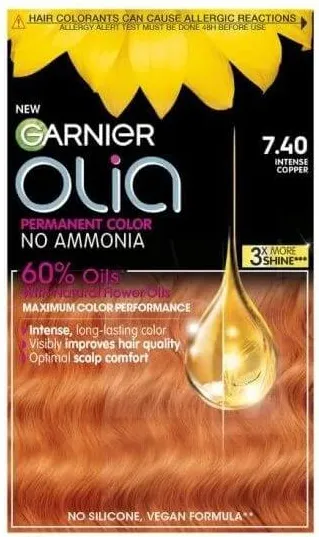 Garnier Olia Трайна безамонячна боя за коса 7.40 Intense Copper