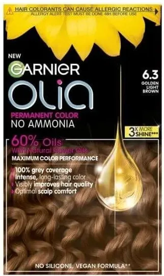 Garnier Olia Трайна безамонячна боя за коса 6.3 Golden Light Brown