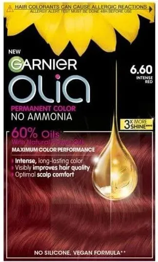 Garnier Olia Трайна безамонячна боя за коса 6.60 Intense Red