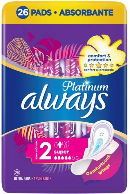 Always Platinum Super Дамски превръзки 26 бр Procter & Gamble