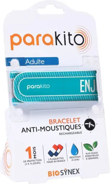 Parakito Репелентна гривна против комари за възрастни синя + 2 бр Таблетки Комплект