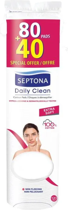 Septona Daily Clean Тампони за почистване на грим 80+40 бр