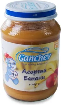 Ganchev Пюре асорти с банани 4М+ 190 гр