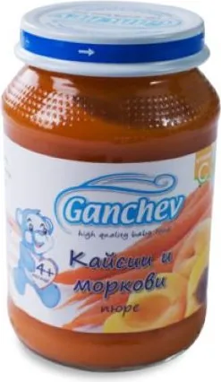 Ganchev Пюре кайсии и моркови 4М+ 190 гр