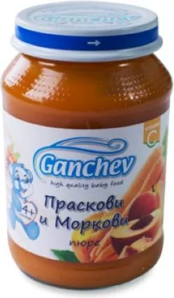 Ganchev Пюре праскови и моркови 4М+ 190 гр