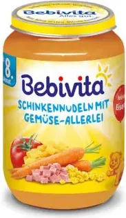 Bebivita пюре паста с шунка и зеленчуци 8М+ 220 гр