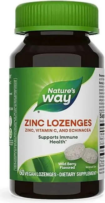 Nature's Way Zinc Echinacea & Vitamin C х 60 таблетки за смучене