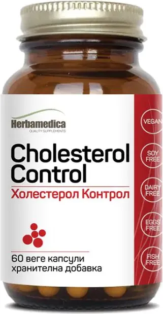Herbamedica Cholesterol Control Холестерол Контрол за нормални нива на холестерол 380 мг х 60 капсули