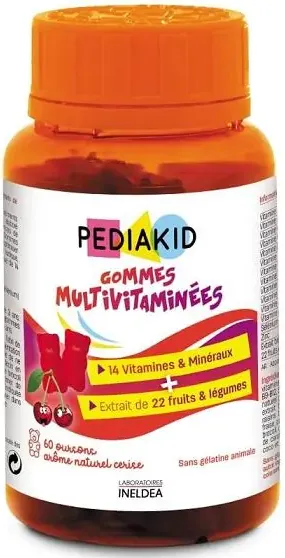 Pediakid Gommes Multivitaminees Дъвчащи мечета с мултивитамини х60 бр