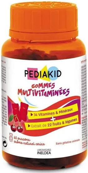 Pediakid Gommes Multivitaminees Дъвчащи мечета с мултивитамини х60 бр