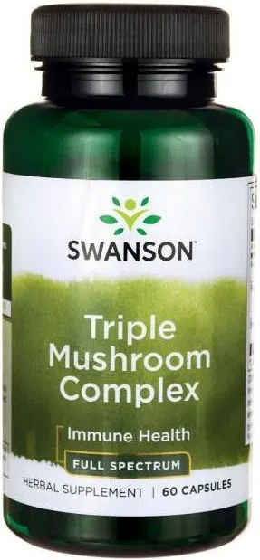 Swanson Full Spectrum Triple Mushroom Complex Троен комплекс гъби 200/200/200 мг х 60 капсули