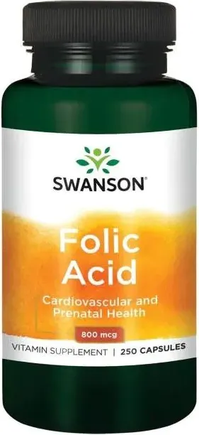 Swanson Folic Acid Фолиева киселина 800 мг х250 капсули