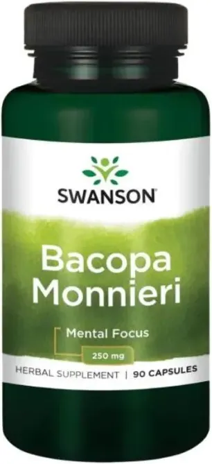 Swanson Bacopa Monnieri Екстракт от Бакопа Мониери за памет и концентрация х90 капсули