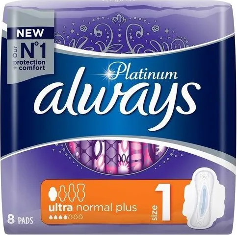 Always Platinum Ultra Normal Plus Дамски превръзки x8 бр