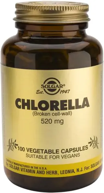 Solgar Chlorella Хлорела 520 мкг x100 капсули