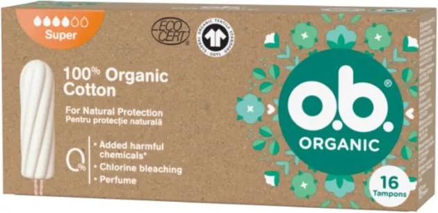 O.B. Organic Super Дамски тампони от органичен памук х16 бр