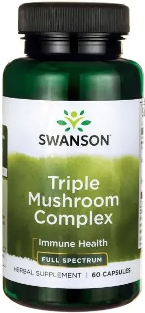 Swanson Full Spectrum Triple Mushroom Complex Троен комплекс гъби 200/200/200 мг х 60 капсули