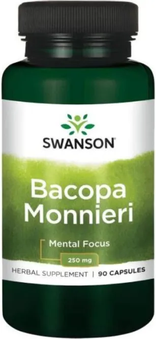 Swanson Bacopa Monnieri Екстракт от Бакопа Мониери за памет и концентрация х90 капсули