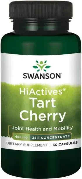 Swanson HiActives Tart Cherry Високоактивен екстракт от череша 465 мг х 60 капсули