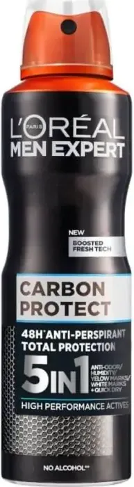 L’Oreal Men Expert Carbon Protect 5 in 1 Део спрей против изпотяване за мъже 150 мл