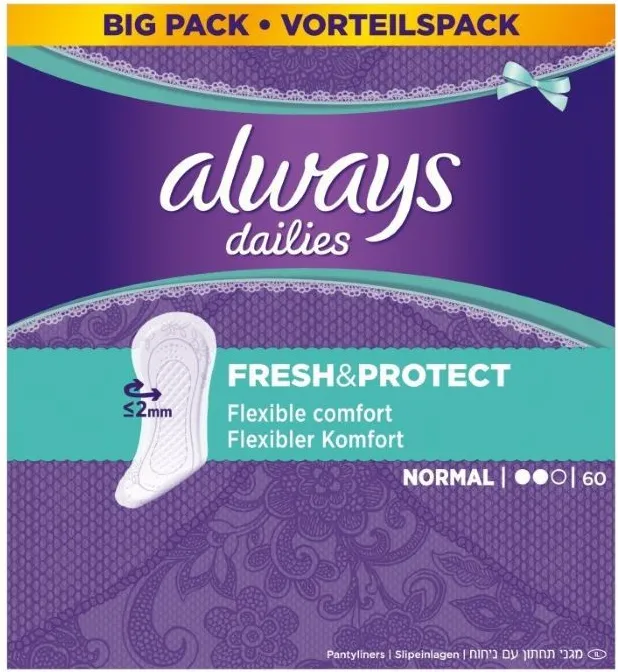 Always Dailies Normal Fresh and Protect Ежедневни превръзки x60 бр