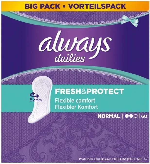 Always Dailies Normal Fresh and Protect Ежедневни превръзки x60 бр