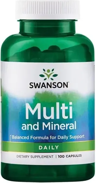 Swanson Multi and Mineral - Daily Ежедневни мултивитамини с желязо х 100 капсули