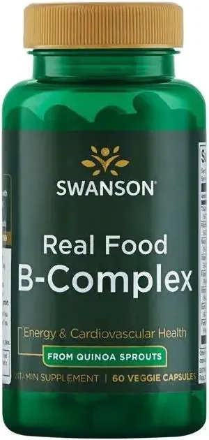 Swanson Real Food B-Complex From Quinoa Sprouts B-комплекс от кълнове от киноа x 60 капсули