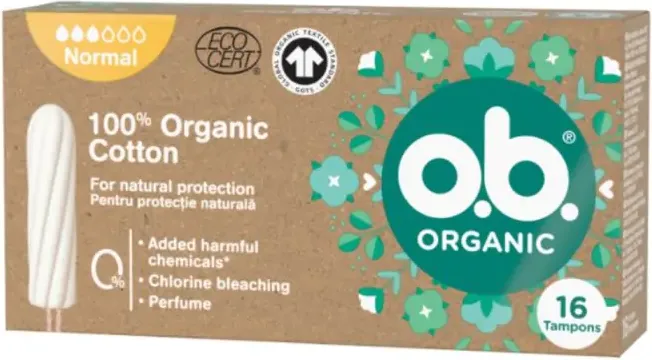 O.B. Organic Normal Дамски тампони от органичен памук х16 бр