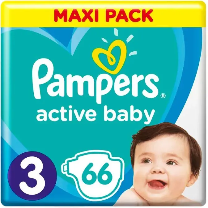 Пелени Pampers Active Baby Размер 3 Midi 66 бр