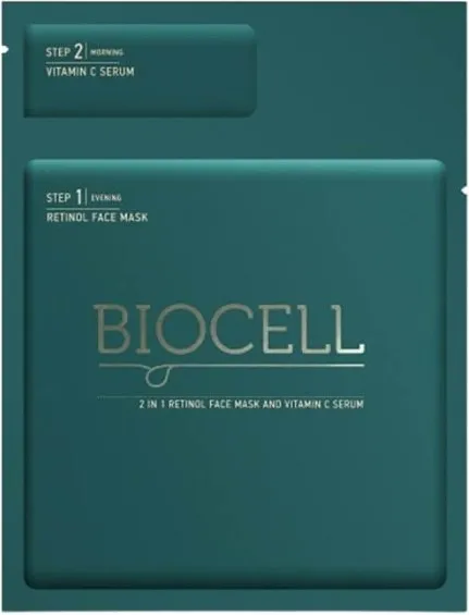 Biocell 2in1 Mask Retinol and Vitamin C serum Маска с ретинол и серум с витамн C 2 в 1