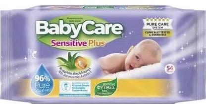 Baby Sensitive Plus Бебешки мокри кърпички с алое вера и витамин Е  54 бр