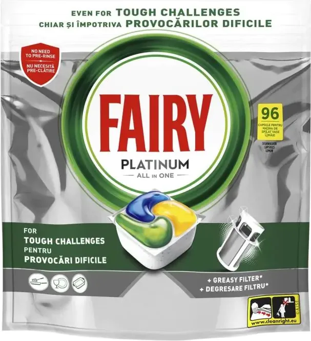 Fairy Platinum All In One Капсули за съдомиялна машина 96 броя