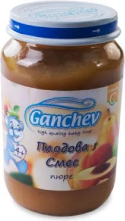 Ganchev Пюре плодова смес 4М+ 190 гр