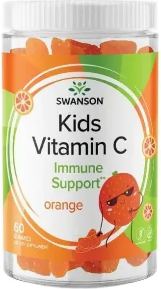 Swanson Kids Vitamin C Витамин С за деца х 60 дъвчащи таблетки с вкус на портокал