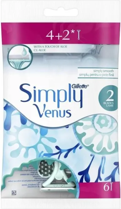 Gillette Simply Venus 2 Еднократна дамска самобръсначка 4+2 бр